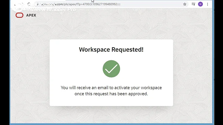 Oracle APEX  Request Workspace and Sign In