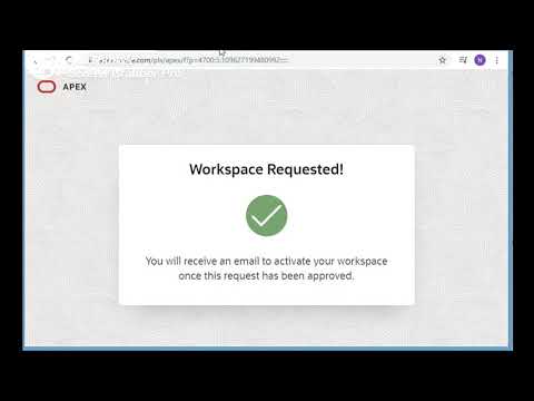 Oracle APEX  Request Workspace and Sign In