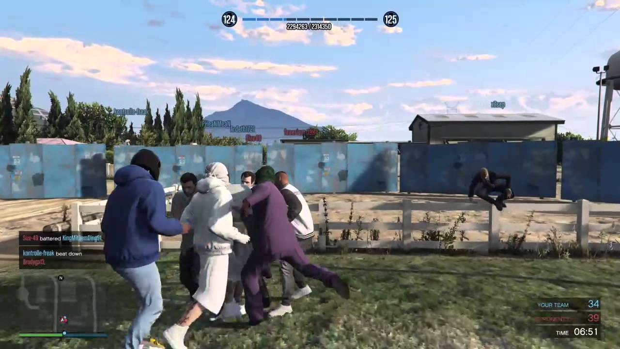 Me in a fist fight team death match on gta5 online