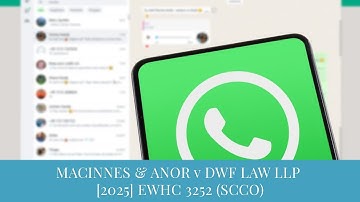 MACINNES & ANOR v DWF LAW LLP [2025] EWHC 3252 (SCCO) | TMC LEGAL