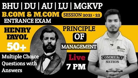 Principle of Management| MCQ Practice | BHU B.com & M.com Entrance Exam 2021 | Complete Course