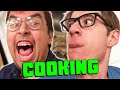 Ethan fills his tummy cooking with dark