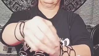 putting on my cholabands. V.R.R