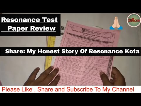 Resonance Kota Test Paper Review | My Marks In Resonance Test Paper| Resonance Online Test Series