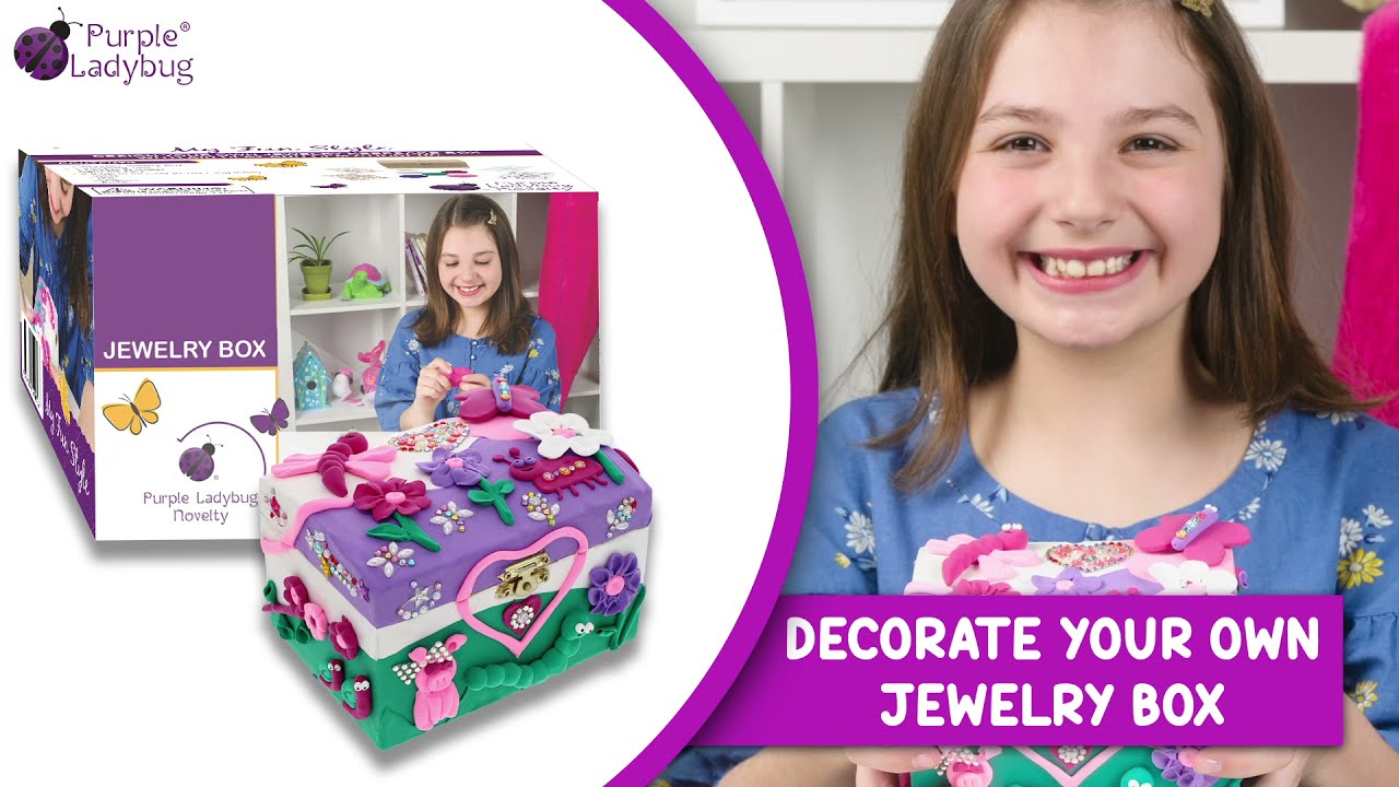  PURPLE LADYBUG Christmas Gifts for Kids - SunGemmers Big  Diamond Gem Art for Kids + Jewelry Box for Girls Craft Kit : Toys & Games