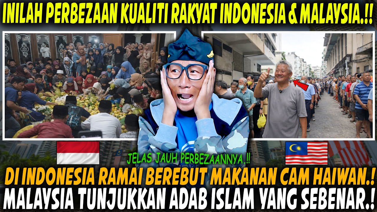 MEMALUKAN‼️ ORANG INDONESIA BEREBUT MAKANAN TANPA ADAB, BERBEZA JAUH DENGAN MALAYSIA!