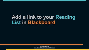 How to add a link to your Reading List in Blackboard