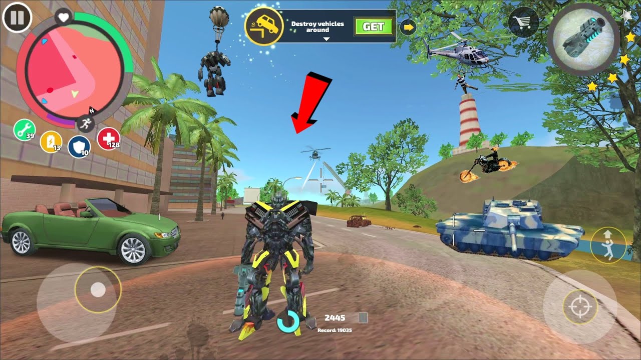 Rope Hero Vice Town (monster truck jump petroleum pump to car driving school) - Android Gameplay HD