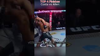TOP 4 Finishes - UFC Costa vs Allen #mma #ufc #knockout