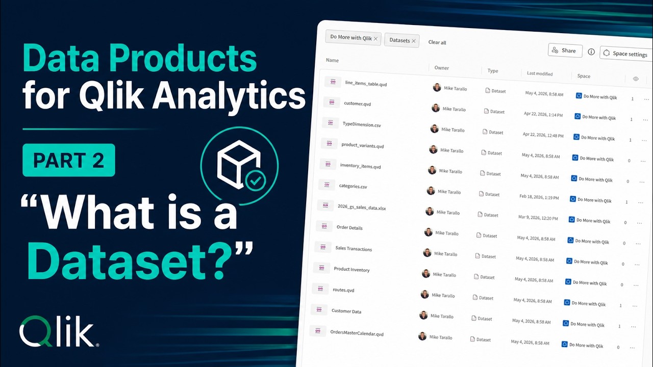 Data Products for Qlik Analytics - "What is a Dataset?" - Part 2 - YouTube