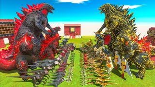 Dark Devil Monster War  Team Legendary Devil Godzilla 2014 VS Team Yellow Thunder Godzilla  ARBS