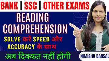 READING COMPREHENSIONS | SCORE FULL MARKS | BEST STRATEGY | BANK | SSC | NIMISHA BANSAL