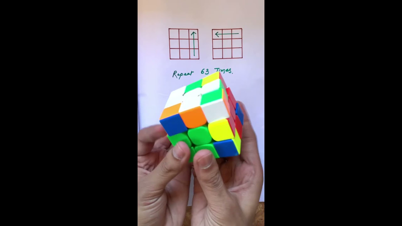 The VIRAL 2x63 Moves of Rubiks Cube   cube solve magic trick  shorts  rubikscube