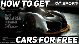 HOW TO GET CARS FOR FREE IN GT SPORT!!!
