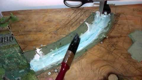 OO Gauge Layout "Gorren Head" How to Make a cheap river scene? part 2