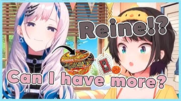 Subaru being speechless after Reine ate the spicy senbei and max level spicy curry【OFF COLLAB】