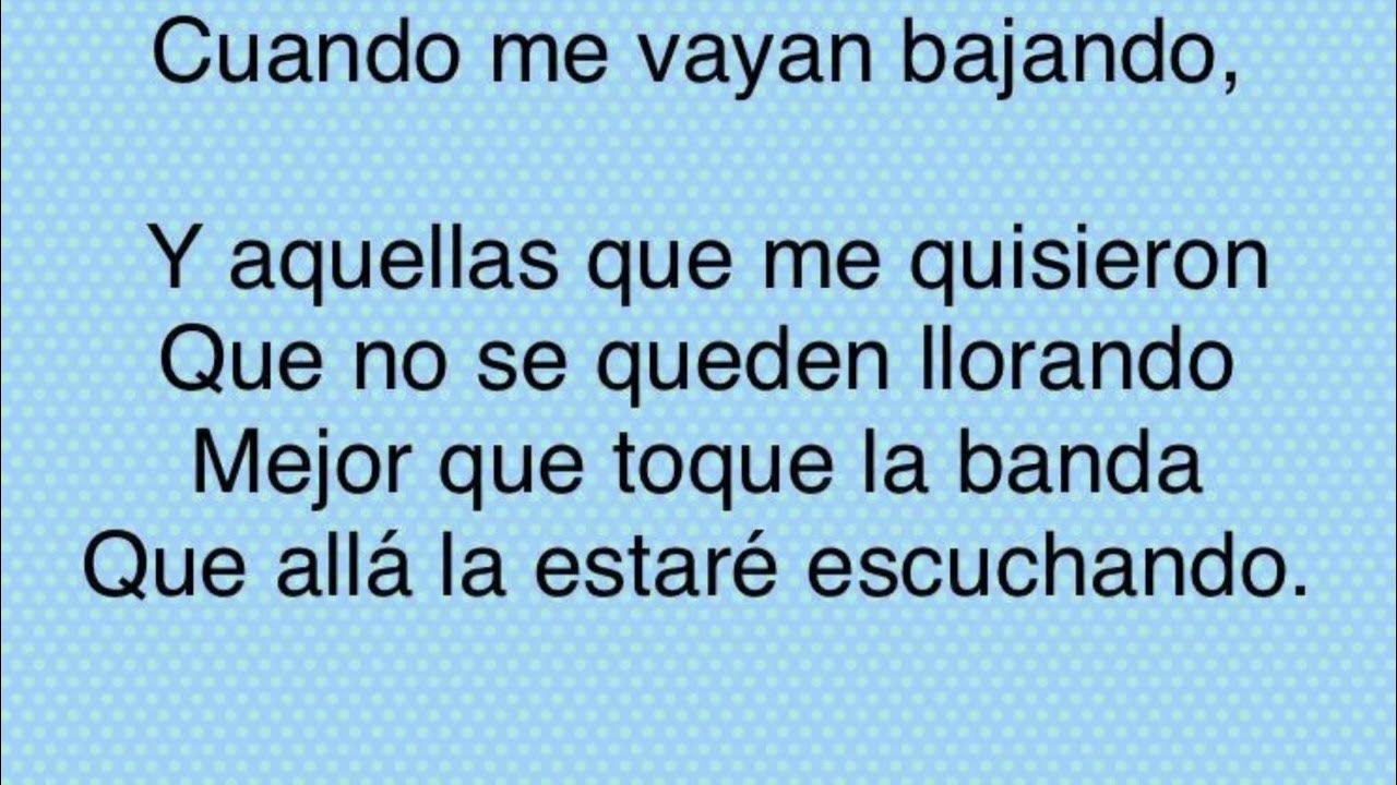 Karaoke que me entierren con la Banda YouTube