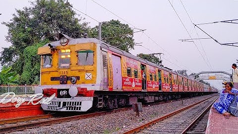 Amazingly Beautiful Electric Multiple Unit local Train with dangerous speed