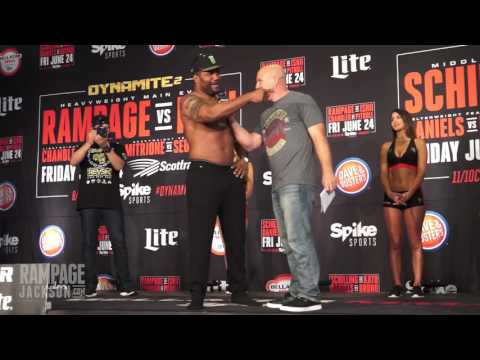 Rampage Jackson Unveils Black Terminator Emoji at Bellator 157 Weigh-ins