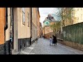 Stockholm Walks: Old town deserted alleys (4k, natural sound relaxing walk)