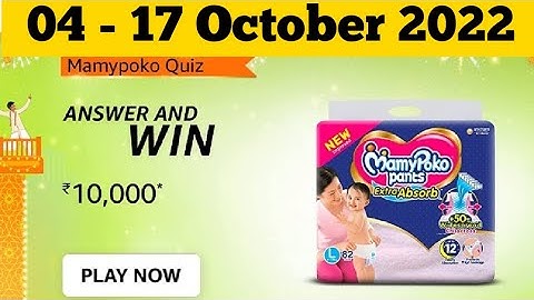 Amazon MamyPoko Quiz Answers Today | Amazon Quiz Today