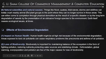 B.B.A SEM-1 ENVIRONMENTAL SCIENCE U3 PART-II BY PROF. BHARTI PARMAR