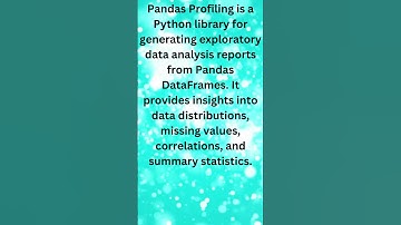 Data Analysis Reports: Pandas Profiling