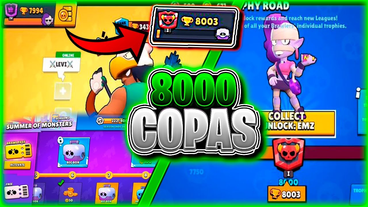 Consigo Las 8000 Copas Brawl Stars Youtube - 8000 copas brawl stars