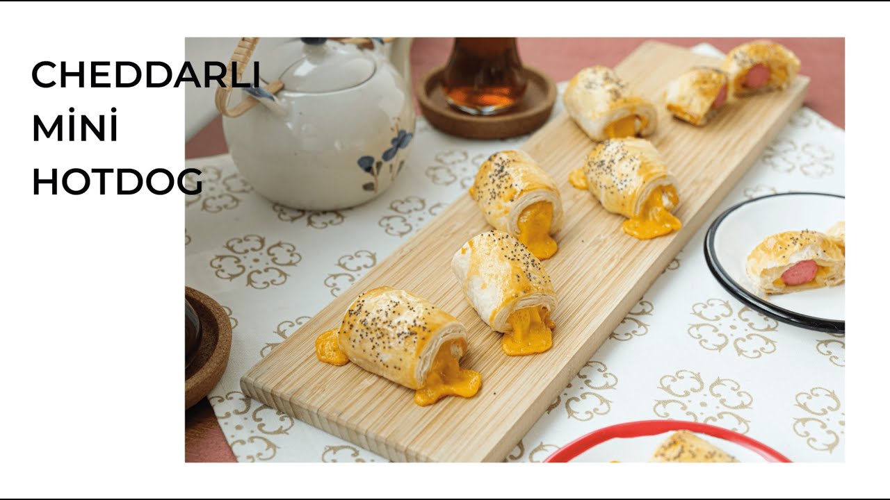 Cheddarlı Mini Hotdog Nasıl Yapılır? – Evde Cheddarlı Mini Hotdog Yapımı / Pratik Yemek Tarifleri