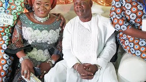 At Last! Meet Yoruba Actor Yinka Quadri Very Pretty Wife As She Sat Beside Him At His 60th Birthday