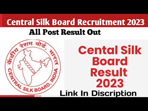 Central Silk Board Result 2023 | silk board result | udc cut off | silk board cut off | high study