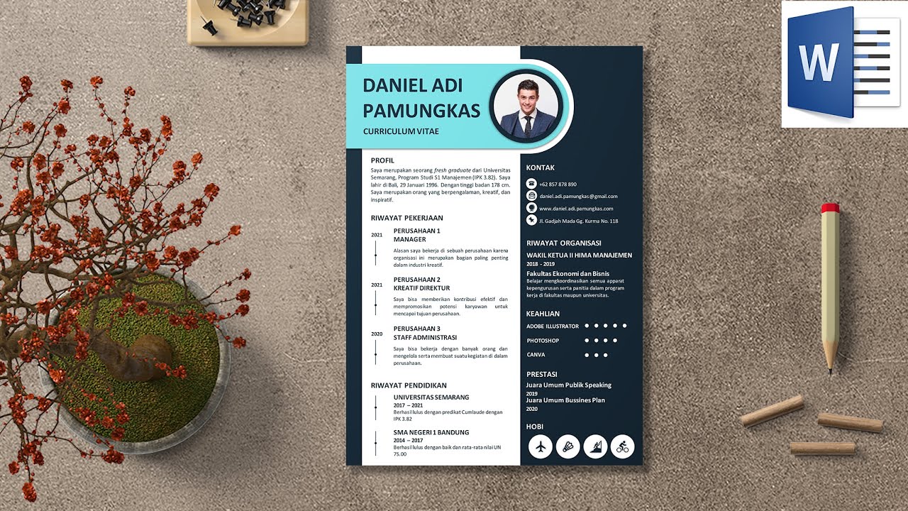 Cara Membuat Desain CV yang Menarik di Microsoft Word | CV Eps. 93