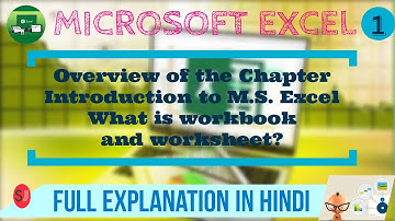 MicroSoft Excel | Class 6 Computer | Introduction part || Part-1 || | In Hindi |