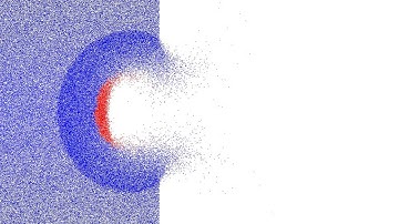 Hard Shell Impact Crater Simulation Run B10: High Resolution