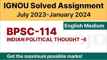 IGNOU BPSC 114 Solved Assignment 2023-24 PDF Download | English Medium | Vidyamojo