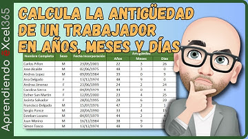 Aprende a Calcular la Antigüedad de un trabajado en Años, Meses y Días