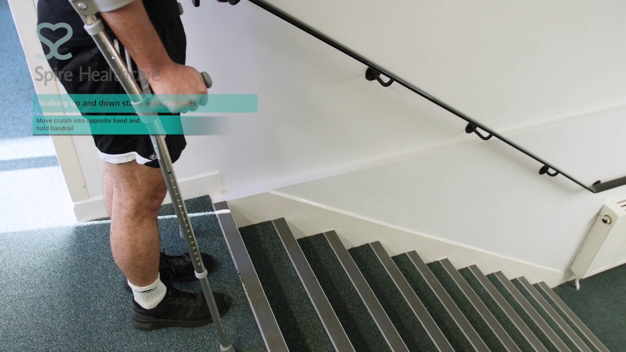 Physiotherapy Walking Up And Down Stairs With Crutches Spire Physiotherapy Walking Up And Down Stairs With Crutches Spire Healthcare