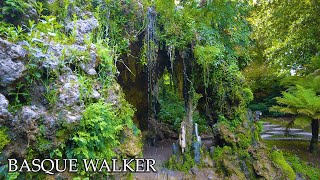 San Sebastián (Gipuzkoa) - Waterfalls in Aiete park | Walking tour Basque Country 4K