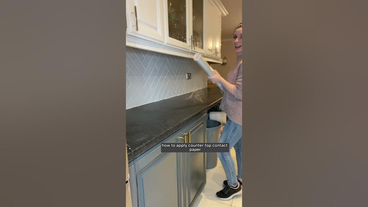 HOW TO APPLY DC FIX CONTACT PAPER BUDGET KITCHEN MAKEOVER PEEL AND STICK COUNTERTOP SHORTS