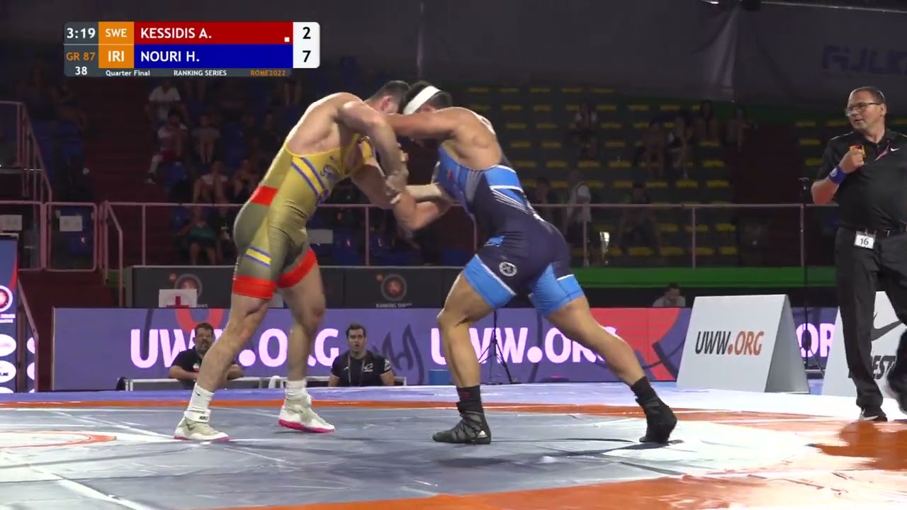 1/4 GR - 87 kg: A. KESSIDIS (SWE) v. H. NOURI (IRI)