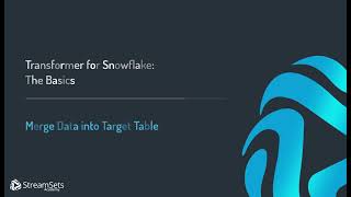 Merge Data into the Target Table