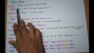 HTML Form Part-2 Form Elements and Different input  types.