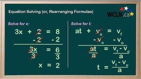 WCLN - Physics - General Equation Solving (Rearranging)