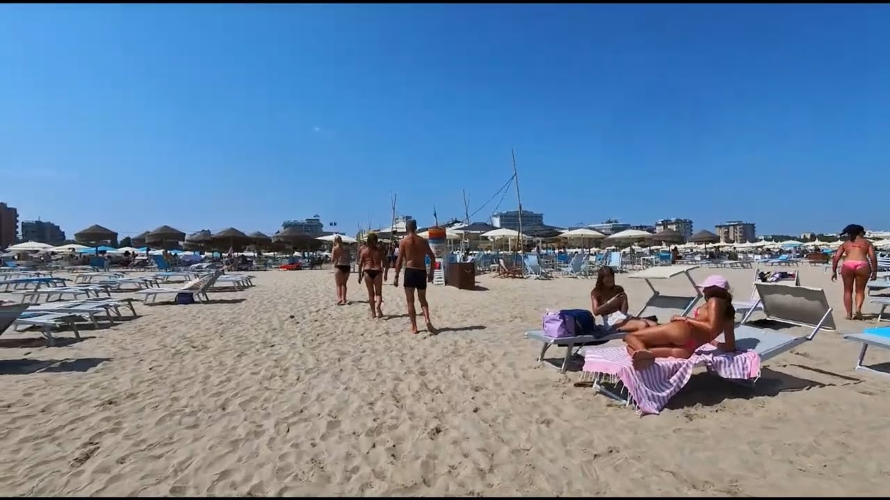 Rimini beach walking