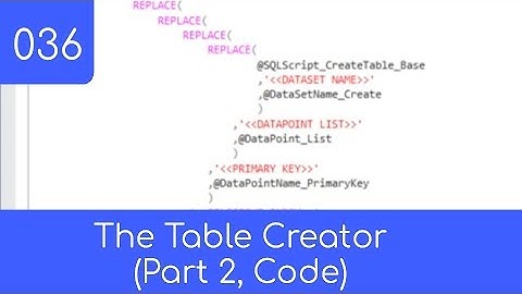 036 - Pt 2 Data-Driven Table Creator (Code) - SQL Master Data Management