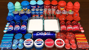 PEPSI vs COCA COLA ! Mixing Random Things into GLOSSY Slime ! Satisfying Slime Video #194