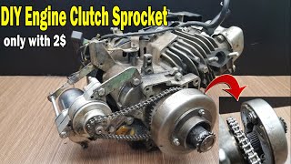 How To Make Engine Clutch Sprocket For Go Kart only with 2$