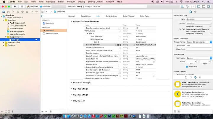 Setting up Deep Links in an iOS app