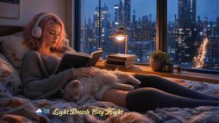Light Drizzle City Night: Pink Girl Reading with Cat🌧️🌃|小雨の都会の夜|城市毛毛雨夜晚