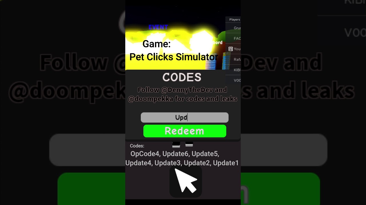  ALL CODES Pet Clicks Simulator Codes In Roblox YouTube